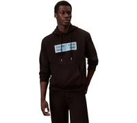 Kapuzensweatshirt CALVIN KLEIN JEANS "LS EU 350TERRY CKNY BOX GRAPHIC", Herren, Gr. XXL, schwarz, Sweatware, Obermaterial: 100% Baumwolle, unifarben, casual, regular fit normal, Rundhals, Langarm eing