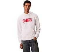 Kapuzensweatshirt CALVIN KLEIN JEANS "LS EU 350TERRY CKNY BOX GRAPHIC", Herren, Gr. XXL, weiß (hellweiß), Sweatware, Obermaterial: 100% Baumwolle, unifarben, casual, regular fit normal, Rundhals, Lang