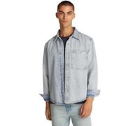 Calvin Klein Herren Jeanshemd Regular Denim Shirt Brusttasche, Blau (Denim Light), S