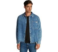 Calvin Klein Herren Jeanshemd Regular Denim Shirt Brusttasche, Denim Light ,S