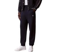 Sweathose CALVIN KLEIN JEANS "EU 350TERRY MONOGRAM JOGGER", Herren, Gr. XL, N-Gr, blau (schwarz sapphire), Sweatware, Obermaterial: 100% Baumwolle, unifarben, regular fit lang, Hosen, regular fit (419