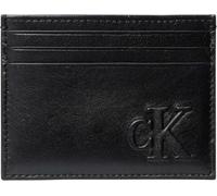 Calvin Klein Jeans Kartenetui Sculpted Impression Card Case – Leder, Schwarz, CK-Logo, Einheitsgröße