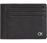 Calvin Klein Herren Kartenetui Metal Ck Id Cardholder aus Leder, Schwarz (Ck Black), Einheitsgröße