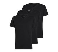 Calvin Klein Short Sleeve V-Neck-Kragen 3er-Pack - Stoffmischung aus Baumwolle mit Stretch - Herrenhemd, Schwarz, 3XL