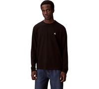 Langarmshirt CALVIN KLEIN JEANS "LS EASY MONOGRAM TEE", Herren, Gr. L, schwarz, Web, Obermaterial: 100% Baumwolle, unifarben, regular fit normal, Rundhals, eingesetzt angesetztes Bündchen, Shirts, Mit
