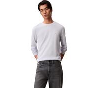Langarmshirt CALVIN KLEIN JEANS "LS WAFFLE BADGE CREWNK TEE", Herren, Gr. XL, plein air, Single Jersey, Obermaterial: 60% Baumwolle, 40% Polyester, klassisch normal, Rundhals, eingesetzt Rippbündchen,
