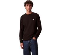Calvin Klein Herren Langarmshirt Waffle Badge Tee mit Rundhalsausschnitt, Schwarz (Black), L