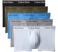Trunk "LOW RISE TRUNK 5PK", Herren, Gr. S (48), 5 Stk., schwarz, poseidon blau, olive night, con, Jersey, Obermaterial: 88% Polyester, 12% Elasthan, CALVIN KLEIN UNDERWEAR, körpernah, Unterhosen, Mit