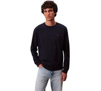 Langarmshirt CALVIN KLEIN JEANS "LS EASY MONOGRAM TEE", Herren, Gr. L, schwarz sapphire, Web, Obermaterial: 100% Baumwolle, unifarben, regular fit normal, Rundhals, eingesetzt angesetztes Bündchen, Sh