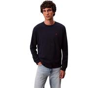 Langarmshirt CALVIN KLEIN JEANS "LS EASY MONOGRAM TEE", Herren, Gr. L, schwarz sapphire, Web, Obermaterial: 100% Baumwolle, unifarben, regular fit normal, Rundhals, eingesetzt angesetztes Bündchen, Sh