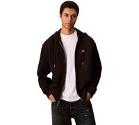 Kapuzensweatshirt CALVIN KLEIN JEANS "LS EU 350TERRY MONOGRAM FZ HOODI", Herren, Gr. XL, schwarz, Sweatware, Obermaterial: 100% Baumwolle, unifarben, regular fit normal, Rundhals, eingesetzt Bündchen,