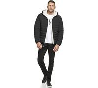 Calvin Klein Herren Mid-Weight Sherpa Lined Puffer Jacke, Daunen mit Kapuze, Ebenholz, S