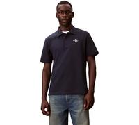 Calvin Klein Herren Poloshirt Kurzarm Easy Monologo mit Knopfleiste, Blau (Dark Sapphire), L