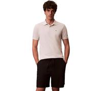 Calvin Klein Herren Poloshirt Kurzarm Monogram Pique aus Baumwolle, Beige (Oatmeal), S