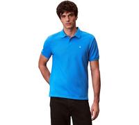 Calvin Klein Herren Poloshirt Kurzarm Monogram Pique aus Baumwolle, Blau (French Blue), L