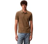 Calvin Klein Herren Poloshirt Kurzarm Monogram Pique aus Baumwolle, Braun (Capers), M
