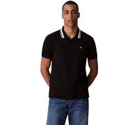 Poloshirt CALVIN KLEIN JEANS "SS CSL PQ CLSSC TPPD", Herren, Gr. L, schwarz, Jersey, Obermaterial: 100% Baumwolle, unifarben, klassisch normal, Rundhals, eingesetzt angesetztes Bündchen, Shirts, Mit R