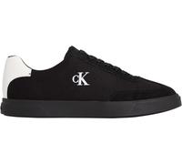 Sneaker CALVIN KLEIN "LOW PROF CUPSOLE CV", Herren, Gr. 40, schwarz, weiß, Textil, unifarben mit Farbeinsätzen, Basic, Schuhe Sneaker, Freizeitschuh, Halbschuh, Schnürer mit CK-Logo (77885368-40) schw