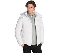 Calvin Klein Herren Pufferjacke Essentials Down Jacket mit Kapuze, Weiß (Bright White), XS