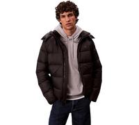 Steppmantel CALVIN KLEIN JEANS "LS NYLN ZP OFF HD DW", Herren, Gr. L, schwarz, Web, Obermaterial: 100% Polyamid, casual, regular fit normal, Rundhals, Langarm eingesetzt gerader Abschluss, Mäntel, Mit