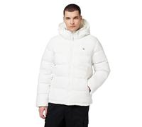 Calvin Klein Herren Pufferjacke Nylon Zip Off mit Kapuze, Weiß (Bright White), XL