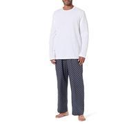 Calvin Klein Herren Pyjama-Set mit Rundhalsausschnitt, Mehrfarbig (Classic White Top W/Bijou Modern C), S