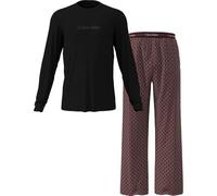 Calvin Klein Herren Pyjama-Set Tee Pant Lang, Mehrfarbig (Black Top W/Bijou Modern Bijou Mo), S