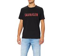 Calvin Klein Herren S/S Rundhalsausschnitt Pyjamaoberteil, Black W/Strawberry Shake, L