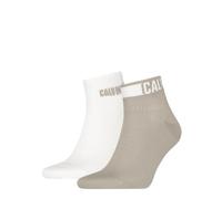 Kurzsocken CALVIN KLEIN JEANS "CKJ MEN QUARTER 2P MONOGRAM", Damen, Gr. 43-46, beige, Baumwollmischung, normal, Socken, mit dezenter Logostickerei, komfortable Frotteesohle (77234839-43) beige