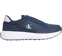 Calvin Klein Herren Runner Sneaker Athleisure Laceup aus Leder, Blau (Calvin Navy/B White/Oyster Mushroom), 44