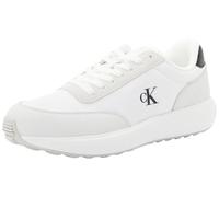 Calvin Klein Herren Runner Sneaker Athleisure Laceup aus Leder, Weiß (Bright White/Black), 42