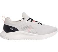 Calvin Klein Herren Runner Sneaker Eva Tech Knit mit Logo, Grau (Moonstruck/Creamy White/Orange), 45
