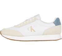 Calvin Klein Herren Runner Sneaker Retro Iconic Schuhe, Mehrfarbig (Bright White/Creamy White/Lead), 46