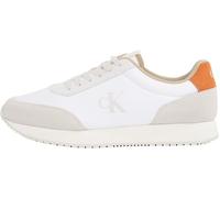 Calvin Klein Herren Runner Sneaker Retro Iconic Schuhe, Mehrfarbig (Bright White/Eggshell/A Orange), 46