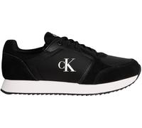 Slip-On Sneaker CALVIN KLEIN JEANS "RETRO RUNNER SOCK LACE UP NY-SU", Herren, Gr. 44, schwarz-weiß (schwarz, weiß), Textil, Lederimitat, unifarben mit Farbeinsatz, sportlich, Schuhe, Halbschuh, Freize
