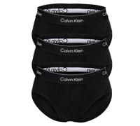 Calvin Klein Herren Slips, 3er Pack - Hip Briefs, Icon Stretch, Logobund Schwarz / S S Schwarz