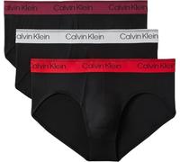 Calvin Klein Herren-Slips, Schwarz mit Harbor Mist Wb/Goji Berry, XL