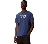 T-Shirt CALVIN KLEIN JEANS "CALVINKLEIN STACK GRAP", Jungen, Gr. XL, schwarz denim, Web, Obermaterial: 100% Baumwolle, unifarben, regular fit normal, Rundhals, eingesetzt abgesteppte Kante, Shirts T-S
