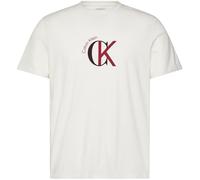 Calvin Klein Herren SS 30S WHSL CKJ 2TONE CK Graphic LV14RE829G Graphic Tees, Weiß (White Greige), L, Weiß (White Greige), L