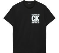 Calvin Klein Herren Ss 30S Whsl Sp Ck Corner Lv04Re819G Graphic Tees, Black (Black), XXL Größen
