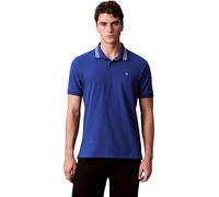 Calvin Klein Herren SS Monogram Pique Tipped Polo LV04RC276G Polos, Blau (Chase Blue), L, Blau (Chase Blue), L