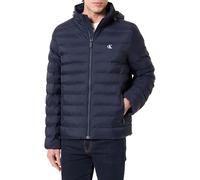 Calvin Klein Herren Steppjacke Nylon Puffer mit abnehmbarer Kapuze, Blau (Dark Sapphire), L