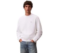 Calvin Klein Jeans Sweatshirt 400GSM TRRY BDG CRWN Herren 100% Baumwolle Rundhals Hellweiß Gr. L