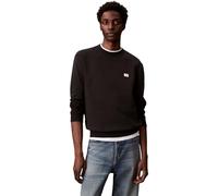 Sweatshirt CALVIN KLEIN JEANS "400GSM TRRY BDG CRWN", Herren, Gr. L, schwarz, Sweatware, Obermaterial: 90% Baumwolle, 10% Polyester, unifarben, casual, klassisch normal, Rundhals, Langarm Bündchen, Sw