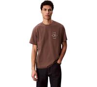 Calvin Klein Herren T-Shirt Kurzarm April Graphic mit Rundhalsausschnitt, Braun (Warm Oak), M