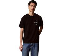 Calvin Klein Herren T-Shirt Kurzarm April Graphic mit Rundhalsausschnitt, Schwarz (Black), S