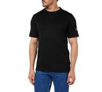 Calvin Klein Herren T-Shirt Kurzarm Regular Tee mit Logo-Badge, Schwarz (Ck Black), XL