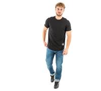 Calvin Klein Herren T-Shirt Kurzarm Badge Turn Up Sleeve Rundhalsausschnitt, Schwarz (Ck Black), L