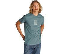 Calvin Klein Herren T-Shirt Kurzarm Brush Stroke Graphic Tee Regular Fit, Türkis (Trooper), S
