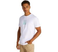 Calvin Klein Herren T-Shirt Kurzarm Brush Stroke Graphic Tee Regular Fit, Weiß (Bright White), M